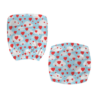 Red Heart Balloon Pattern Print Office Chair Cover