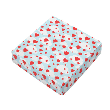 Red Heart Balloon Pattern Print Outdoor Seat Cushion Cover