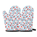 Red Heart Balloon Pattern Print Oven Mitts