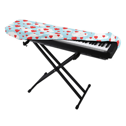 Red Heart Balloon Pattern Print Piano Keyboard Cover