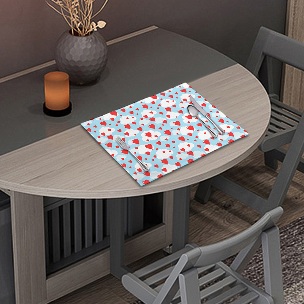 Red Heart Balloon Pattern Print Placemat