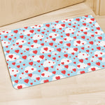 Red Heart Balloon Pattern Print Polyester Doormat