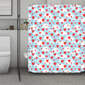 Red Heart Balloon Pattern Print Polyester Shower Curtain