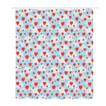Red Heart Balloon Pattern Print Polyester Shower Curtain