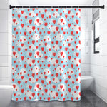 Red Heart Balloon Pattern Print Premium Shower Curtain