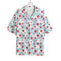 Red Heart Balloon Pattern Print Rayon Hawaiian Shirt