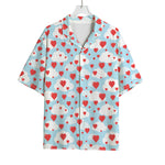 Red Heart Balloon Pattern Print Rayon Hawaiian Shirt