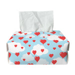 Red Heart Balloon Pattern Print Rectangle Tissue Box Cover