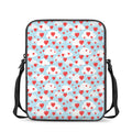 Red Heart Balloon Pattern Print Rectangular Crossbody Bag