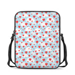Red Heart Balloon Pattern Print Rectangular Crossbody Bag