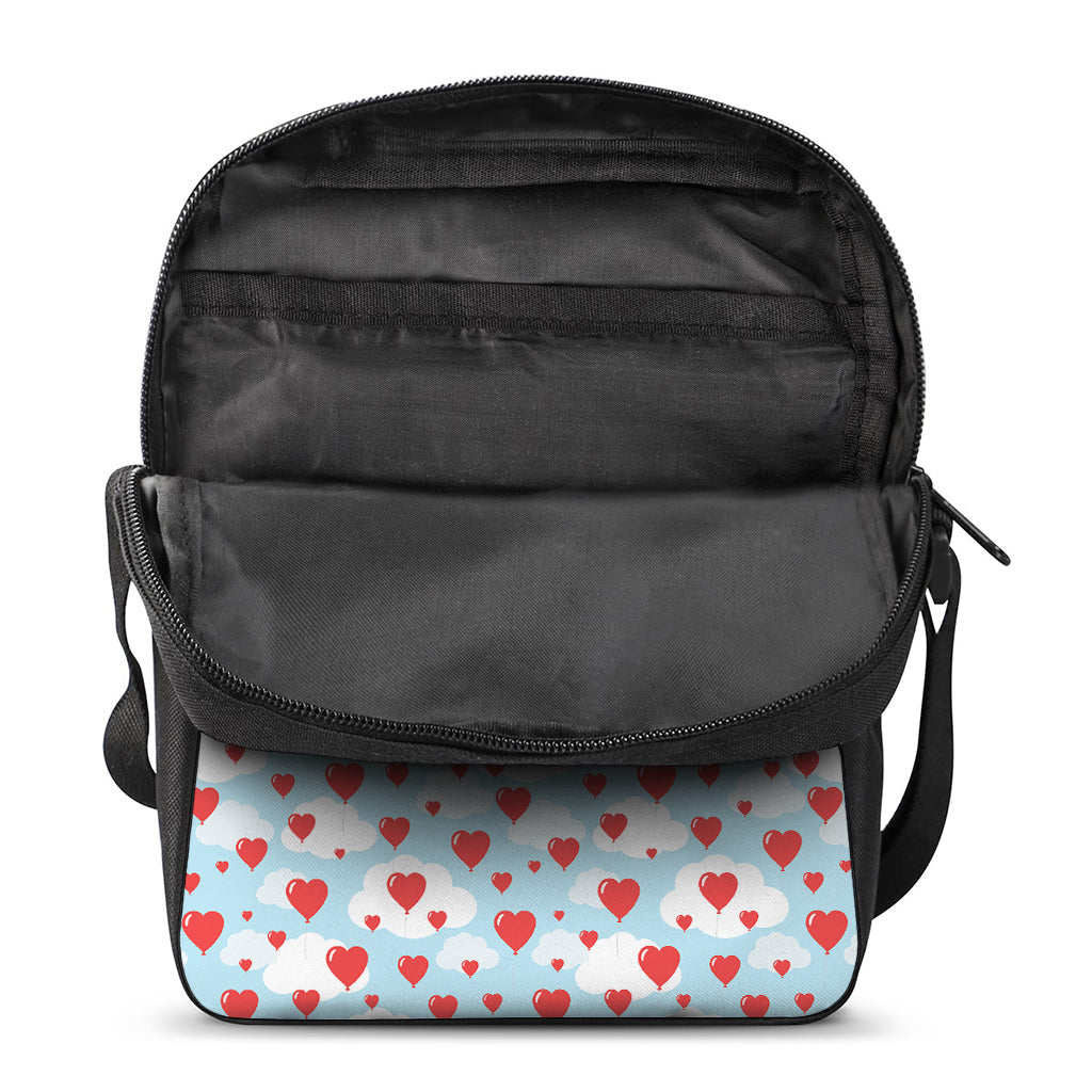 Red Heart Balloon Pattern Print Rectangular Crossbody Bag