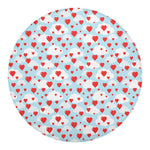 Red Heart Balloon Pattern Print Round Blanket