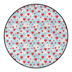 Red Heart Balloon Pattern Print Round Floor Mat
