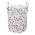 Red Heart Balloon Pattern Print Round Laundry Basket
