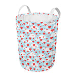 Red Heart Balloon Pattern Print Round Laundry Basket