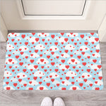 Red Heart Balloon Pattern Print Rubber Doormat