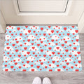 Red Heart Balloon Pattern Print Rubber Doormat