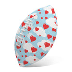 Red Heart Balloon Pattern Print Rugby Ball