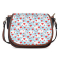 Red Heart Balloon Pattern Print Saddle Bag