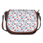 Red Heart Balloon Pattern Print Saddle Bag