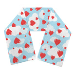 Red Heart Balloon Pattern Print Scarf