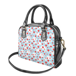 Red Heart Balloon Pattern Print Shoulder Handbag