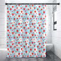 Red Heart Balloon Pattern Print Shower Curtain