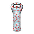 Red Heart Balloon Pattern Print Single Neoprene Wine Tote