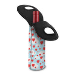 Red Heart Balloon Pattern Print Single Neoprene Wine Tote