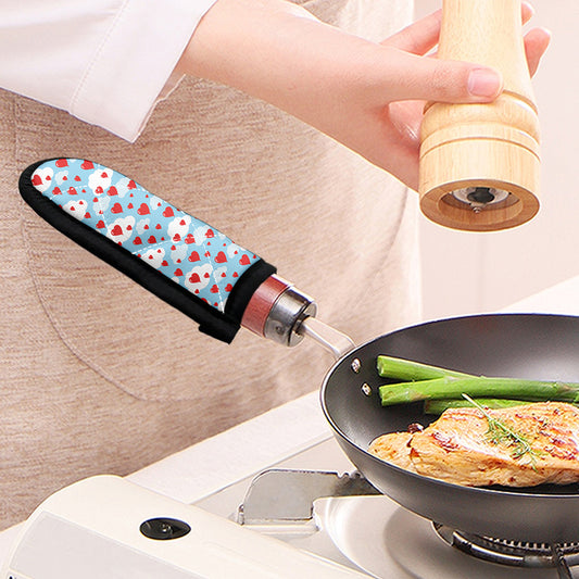 Red Heart Balloon Pattern Print Skillet Handle Cover