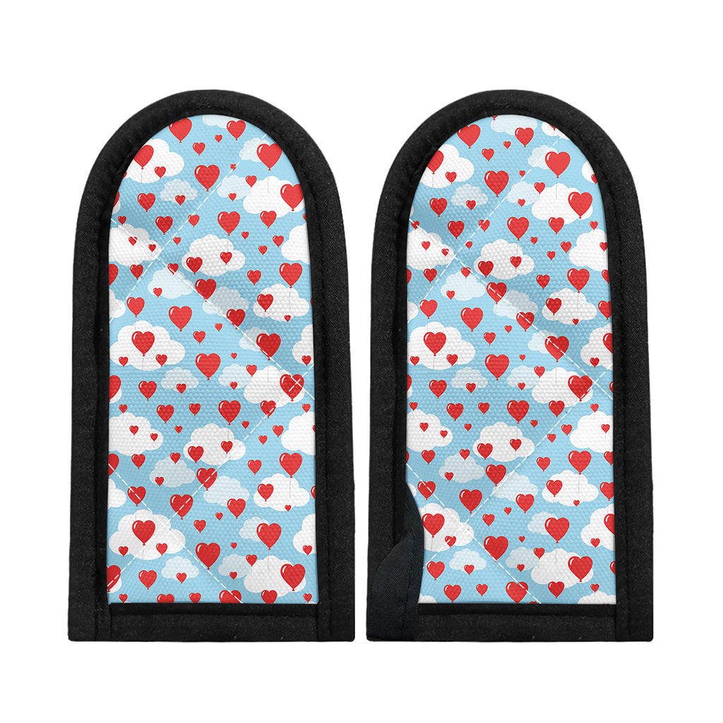 Red Heart Balloon Pattern Print Skillet Handle Cover