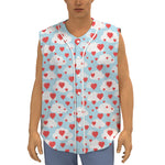 Red Heart Balloon Pattern Print Sleeveless Baseball Jersey