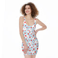 Red Heart Balloon Pattern Print Sleeveless Bodycon Dress