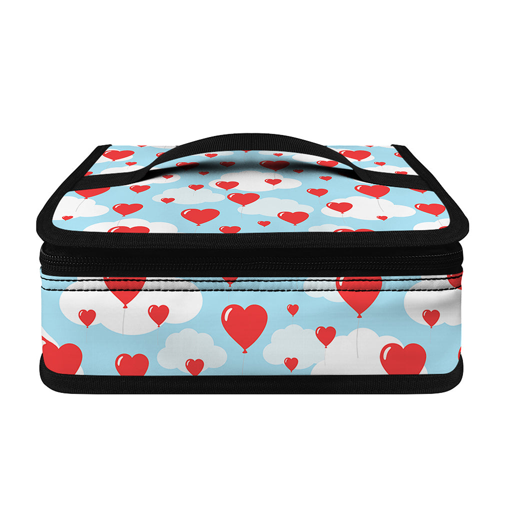 Red Heart Balloon Pattern Print Small Lunch Bag