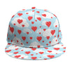 Red Heart Balloon Pattern Print Snapback Cap