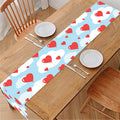 Red Heart Balloon Pattern Print Table Runner