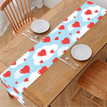 Red Heart Balloon Pattern Print Table Runner