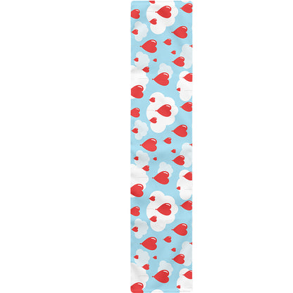 Red Heart Balloon Pattern Print Table Runner