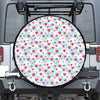 Red Heart Balloon Pattern Print Tire Cover