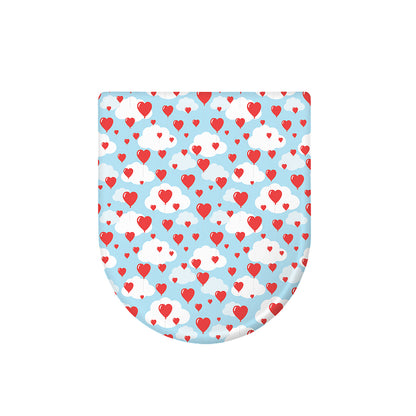 Red Heart Balloon Pattern Print Toilet Lid Cover