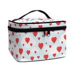 Red Heart Balloon Pattern Print Travel Makeup Bag
