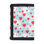 Red Heart Balloon Pattern Print Trifold Wallet