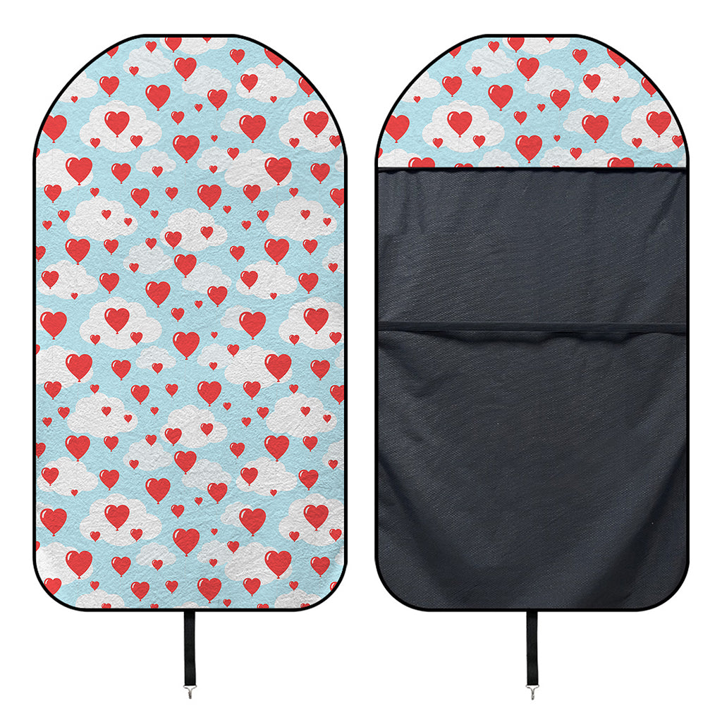 Red Heart Balloon Pattern Print Waterproof Car Seat Cover