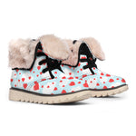 Red Heart Balloon Pattern Print Winter Boots