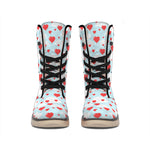 Red Heart Balloon Pattern Print Winter Boots