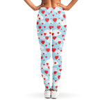 Red Heart Balloon Pattern Print Women's Leggings