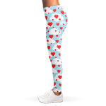 Red Heart Balloon Pattern Print Women's Leggings