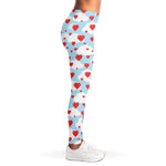 Red Heart Balloon Pattern Print Women's Leggings