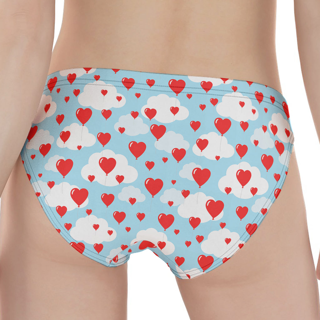 Red Heart Balloon Pattern Print Women's Panties
