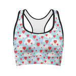 Red Heart Balloon Pattern Print Women's Sports Bra